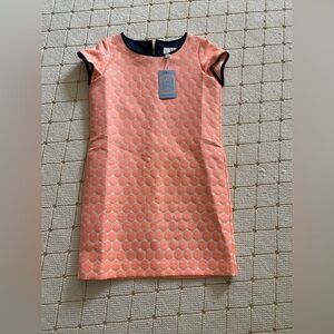 Sail to Sable Navy and Orange Geometric Dress 12